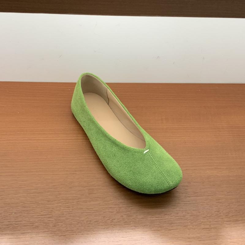 2025 summer retro matte suede flat-soled beanie shoes versatile comfortable soft-soled shoes candy women's single shoes ladyshoes