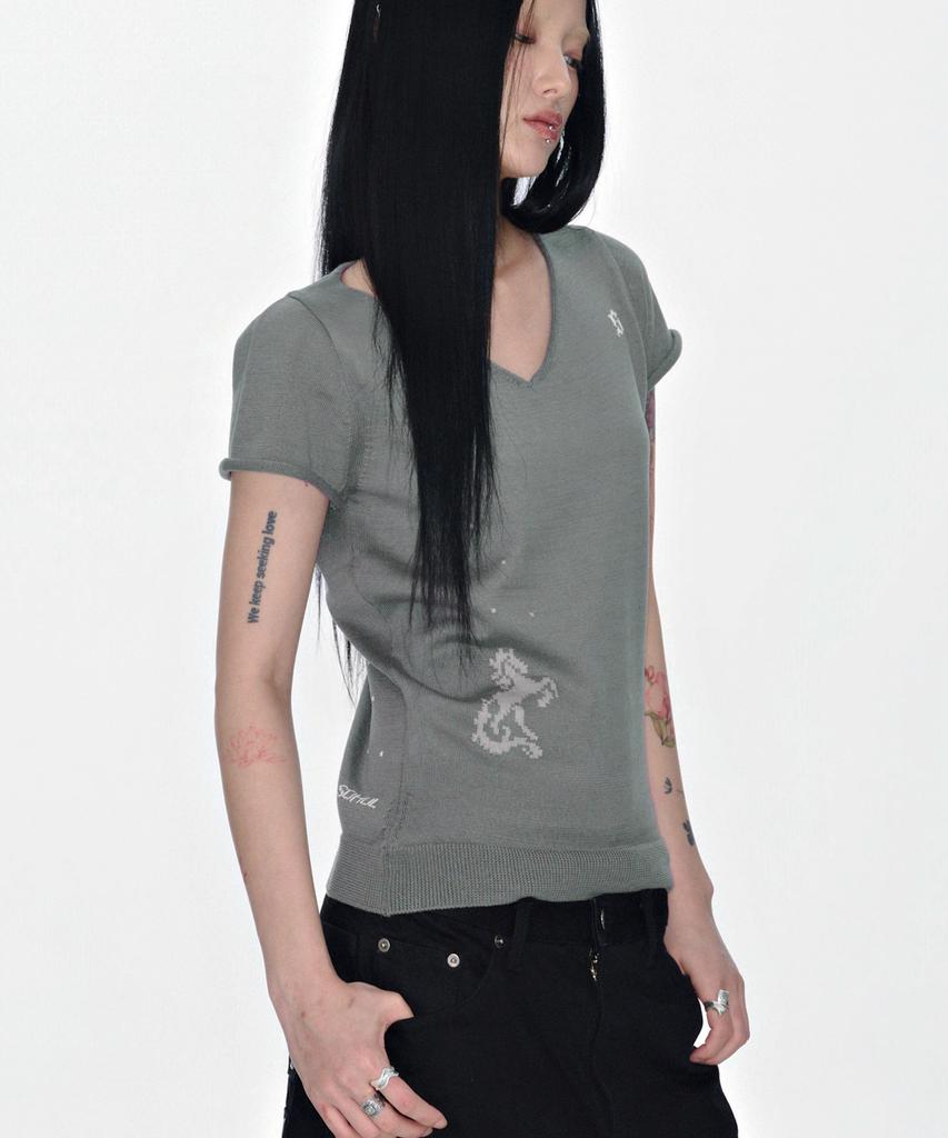 Soheul Cr Back Knit V-T (Deep)