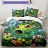3pcs Duvet Cover Set (1*Duvet Cover + 2*Pillowcase, Without Core), Plants Vs. Zombies Print Soft All‑Season Bedding Set, Home Bedroom Decor Gift