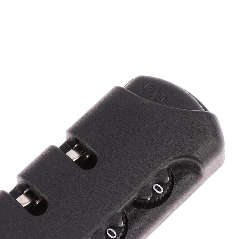 For reise Bagasje Koffertkode Tyverisikring Fast lås Trekkkjedeveske Tilbehør Svart plast 3-sifret kombinasjon hengelås