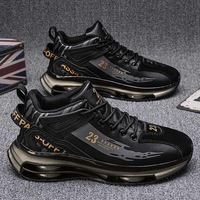 Pantofi pentru bărbați Cizme de alergare Moda Jogging în aer liber Pantofi sport Plasă Respirabil Amortizare Coș negru Încălțăminte pentru bărbați Mărime mare