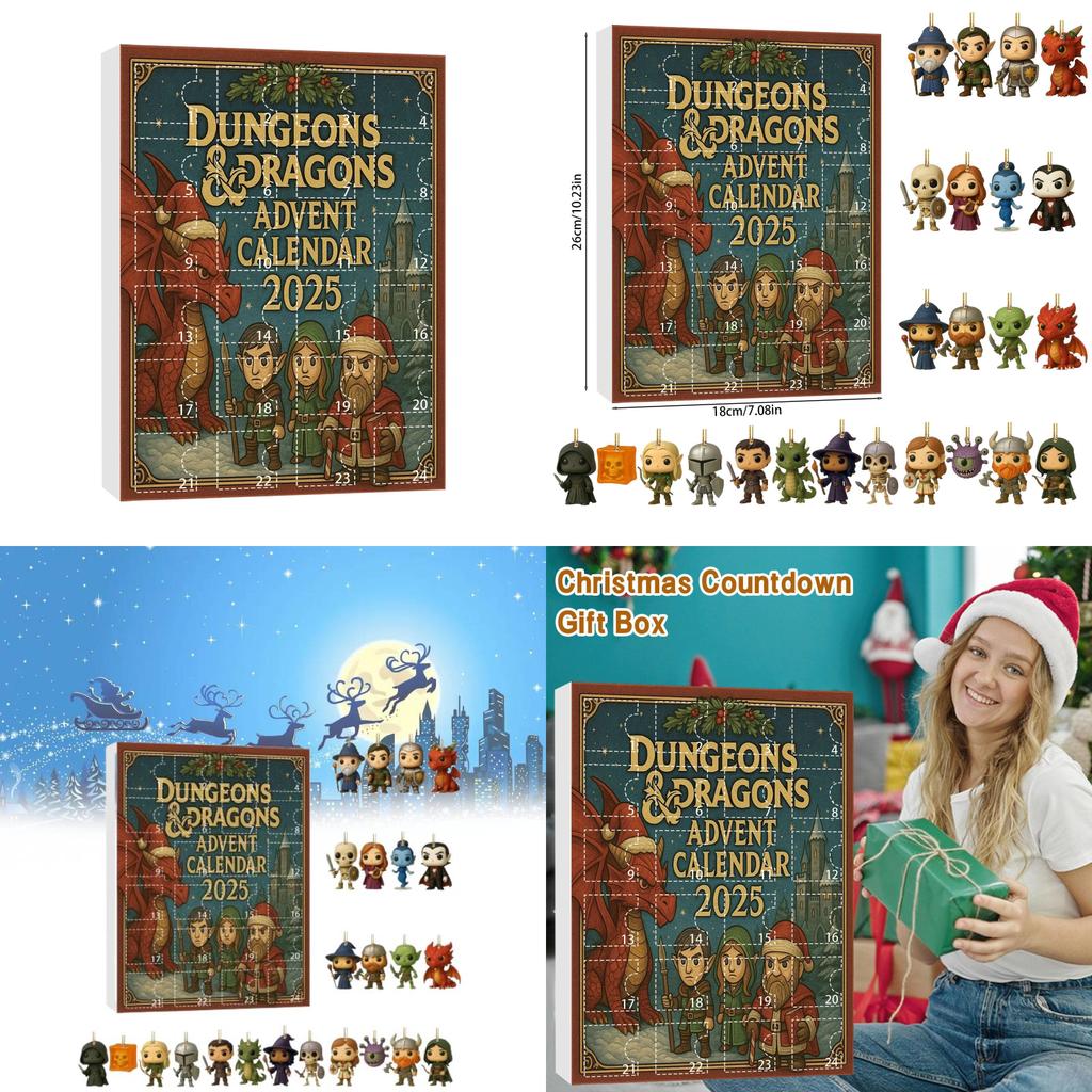 Dungeons Advent Calendar With Acrylic Decorations For Christmas Gift Exchange