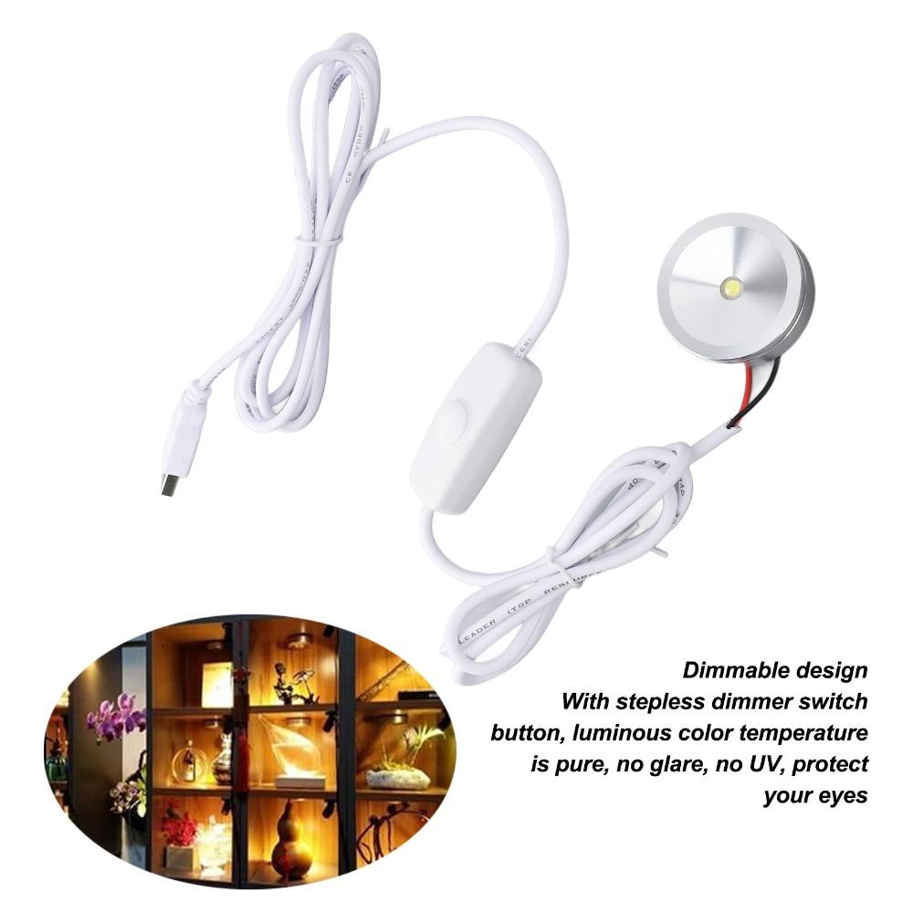2pcs 6.6ft Cable USB Mini Spotlights 5V Small Spot Lights LED Spotlights  Display Cabinets