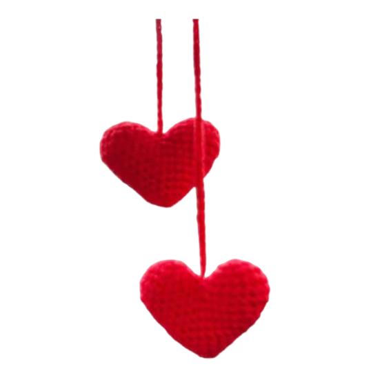 

Вязаное сердце кулон двойное сердце подвесное украшение любовь сердце кулон гирлянда для автомобиля красный