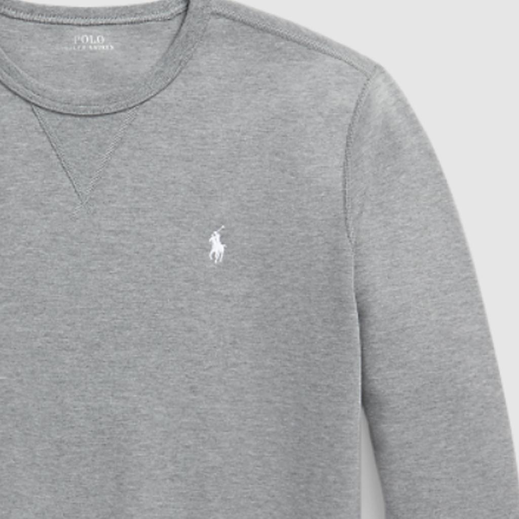 Polo Ralph Lauren Solid Color Logo Pattern Embroidered Crew Neck Long Sleeve Sweatshirt Men Sweatshirt Steel-Gray MNPOKNI16823445-020