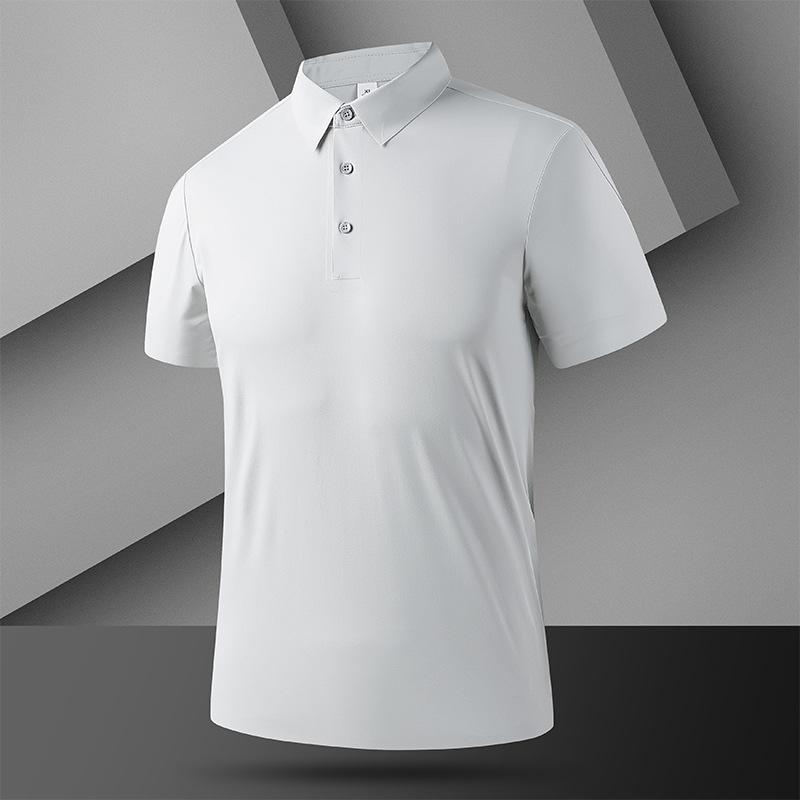 Seamless POLO Shirt T-shirt Ice-feeling Quick-drying Fabric Soft, Light-skin Breathable Lapel T-shirt Polo Shirt