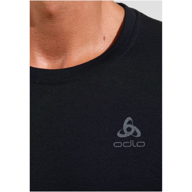 Odlo Men's BL TOP Crew Neck Long Sleeve Merino 200 Shirt, Black, M