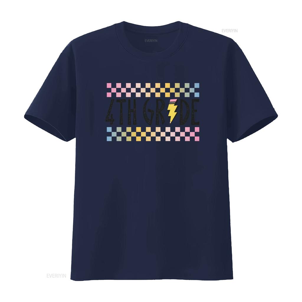 T-shirt Enseignant de Quatrième 4ème Premier Jour d'École Rétro Équipe vintage Lavé Élégant mode Unisexe Extensible Polyvalent