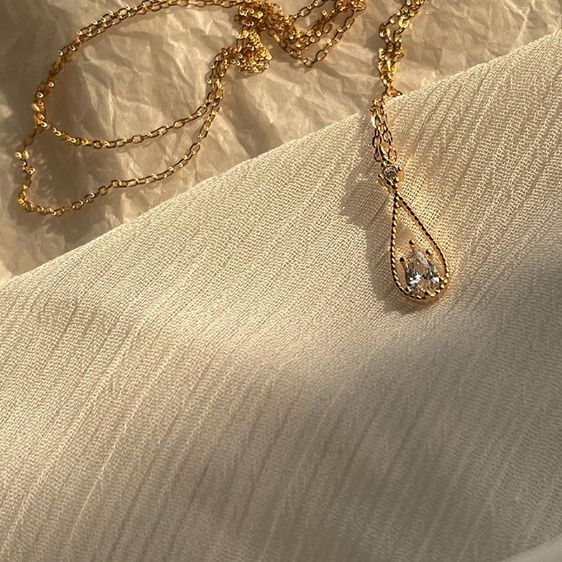 

Простое ожерелье с подвеской в виде капли из сплава для женщины, ювелирные подарки золотой