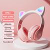 Cat Bluetooth Headphone Wireless Gradient Color Led Light With Mic Kids Girls Stereo Phone Music Headset Gamer Gift