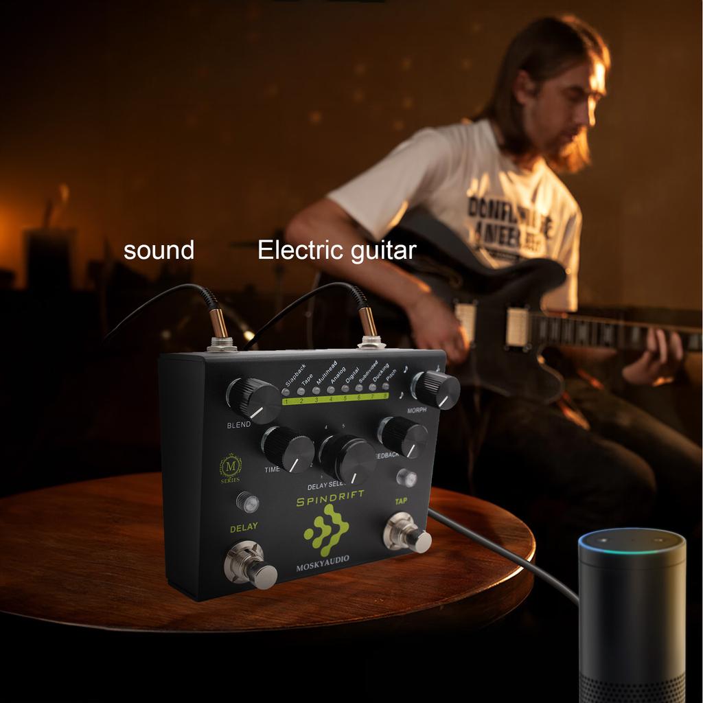 MOSKYAudio Gitarreneffektpedal Digital Delay mit TAP Dual Footswitch Delay Pedal Gitarrenpedal mit