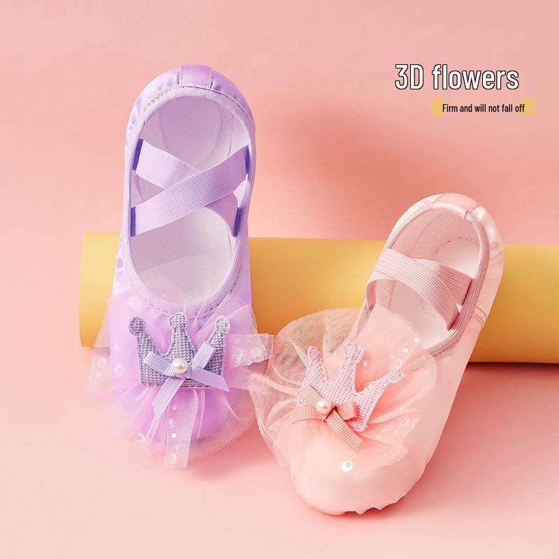 Scarpe da Ballo Classico per Bambina con Design a Corona per Esibizioni