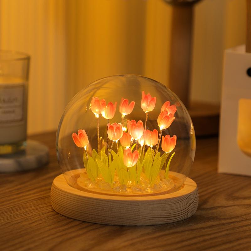 Tulip Night Light DIY Kit: Handmade Bedroom Ornament, Perfect for Gifts