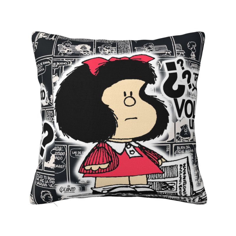 Custom Mafalda Kawaii Vintage Quino Comic Cartoon Mang Anime Modern Throw Pillow Covers Bedroom Decoration Chair Cushion