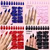 120-Piece Reusable Solid Color Nail Art Tips and Stickers Set
