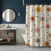 Mid Century Modern Shower Curtain - Retro Geometric, 50s MCM, Lime, Cream, Green, Mustard & Rust, Colorful Bath Decor