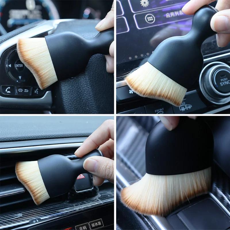 1/3 pièces Brossettes Courbes de Détail pour Voiture Nettoyage Sortie de Climatisation Brosse Manuelle Outils de Nettoyage Intérieur Auto Accessoires de Nettoyage