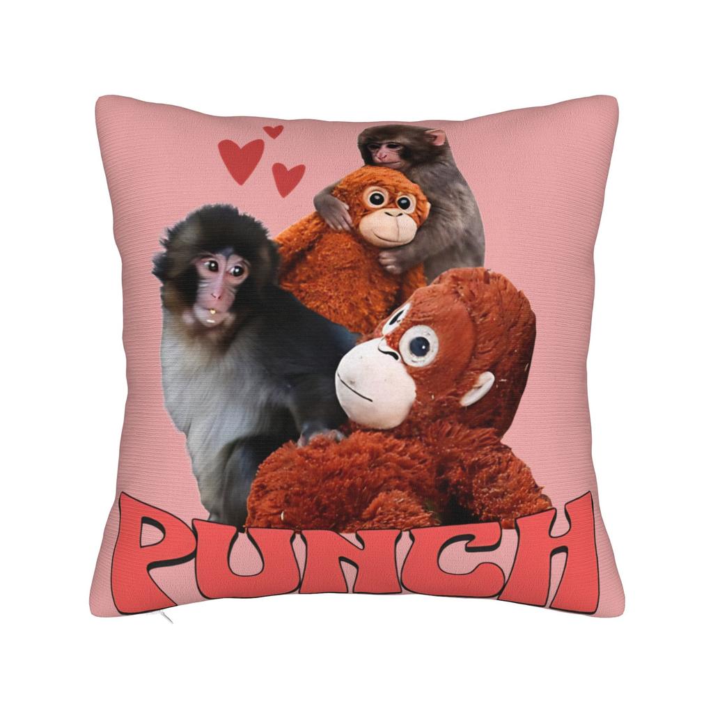 Pillow Case Baby Monkey Punch Cute Monkey Punch Comfy Pillow Cover For Office Car Home Decor Retro Trendy Pillowcases