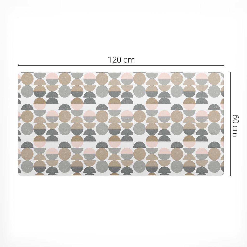 Antypoślizgowa Mata Na Biurko Z Grafiką Geometryczne Półkola 120X60 Cm