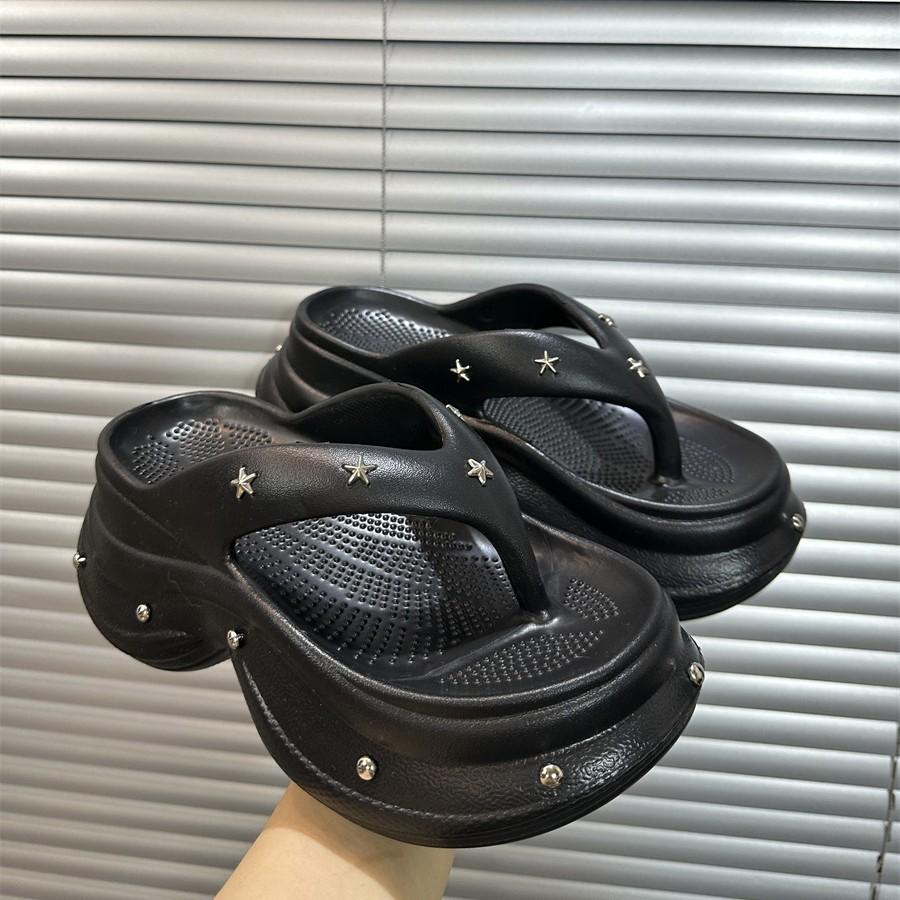 New Summer CM Thick Heel Pinch Slippers Women's Summer Thick-soled Flip-flops