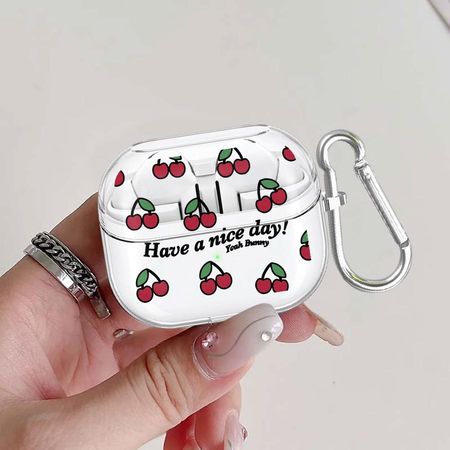 

Ретро Чехол с вишнями для Samsung Galaxy Buds Live 3Pro 4 Pro 3 FE 2 2Pro 4Pro Прозрачные Чехлы для Наушников Чехол с Крючком Buds 2