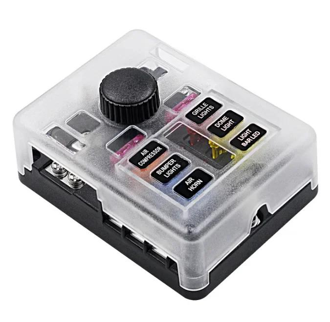 New Car Boat Fuse Box Holder With 6 / 12 Ways Blade Fuse Holder Block & Warning Indicator 12V 36V Power Distribution Panel Board