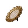 Vintage Jewelry Display Tray with Ring Slots, Gold Tone Oval Holder for Vanity Display and Photography Styling