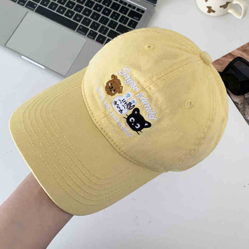 Cute Embroidered Baseball Cap For Women Summer Sun Protection Adjustable Cotton Hat