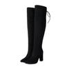 Women Thigh High Boots Grainy Sequin Bling Bling Over the Knee Boots Back Lace Up Sung Fit Casual Heels Shoes
