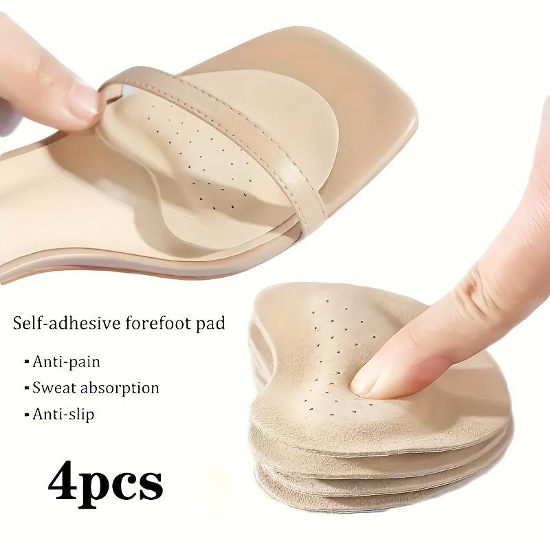 

4pcs Self-adhesive Forefoot Pads for Anti-slip High Heels and Sandals, with Breathable Lining To Absorb Sweat and Prevent Pain