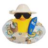 1 Ensemble Décoration de Voiture Mignonne Été Petit Canard Jaune Chapeau Skateboard Coco Canard en Caoutchouc à Presser Ornements de Tableau de Bord de Voiture