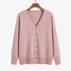 2023 Autumn Office Sweater Knitwear Casual V-neck Long Sleeve Cardigan Versatile Solid Button Knitted Cardigans Outwear 29625
