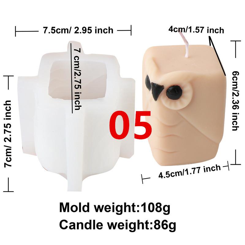 

3D Cartoon Owl Silicone Candle Mold DIY Cute Animal Fragrance Candle Plaster Drop Glue Mold Parrot Skylark Handmade Home Decor