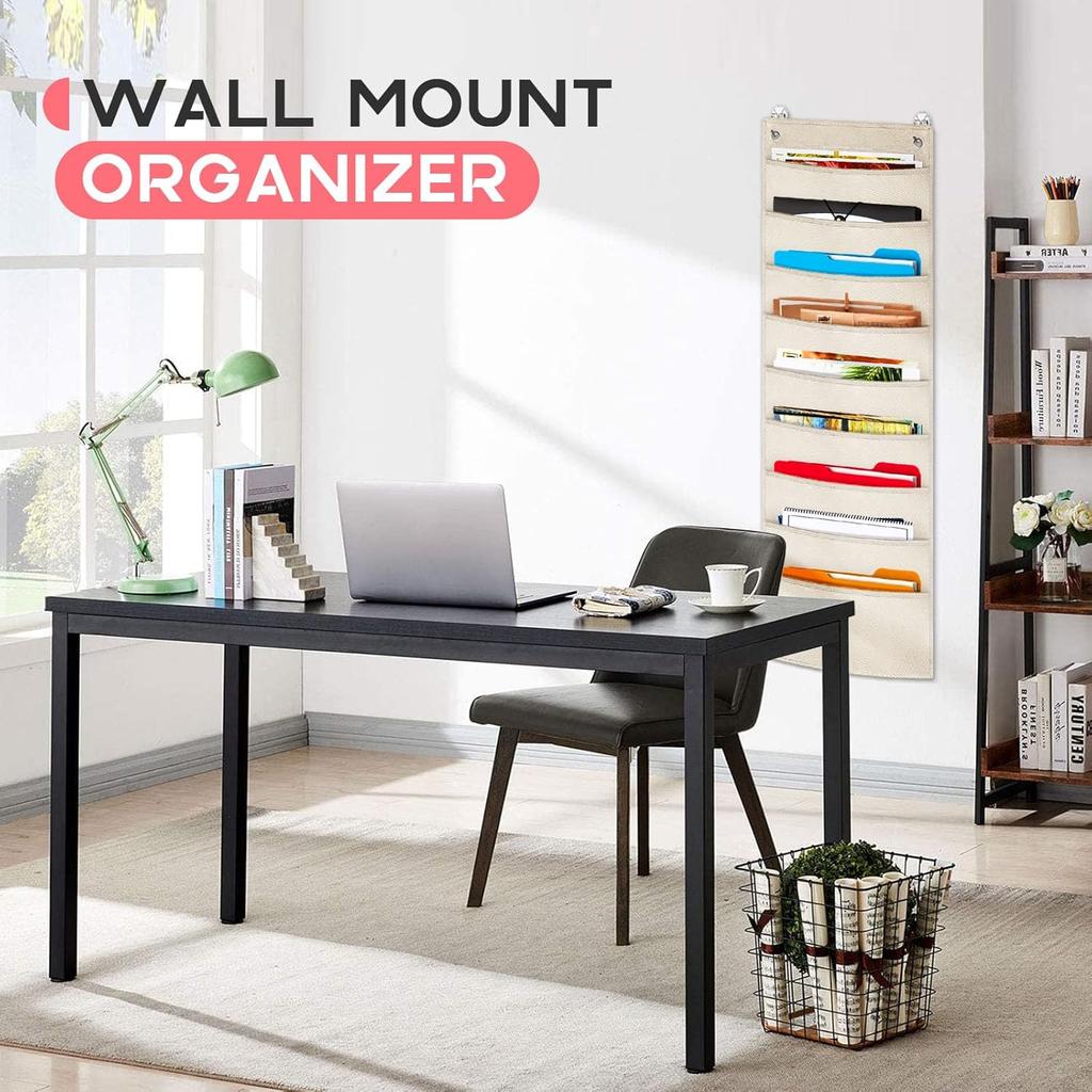 Vowcarol 9 Pocket Wall File Organizer, Magazine File Holder, Mail Organizer Wall Mount