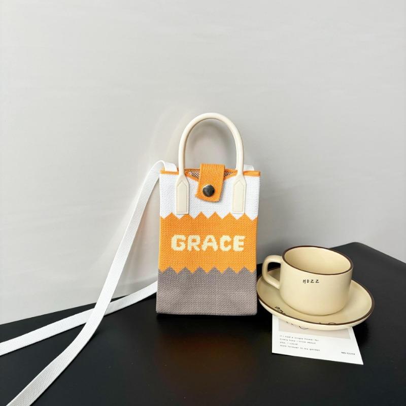 Mobile phone bag flower knitted bag niche versatile shoulder messenger bag trendy tote bag flower knitting