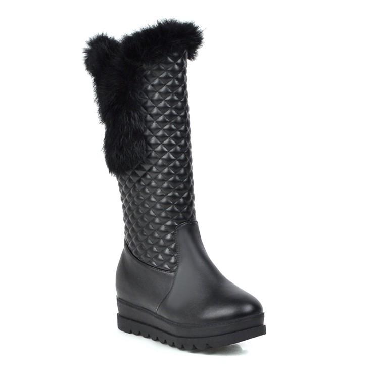 Snow boots thickened warm cotton boots autumn and winter velvet women's boots low heel wedge