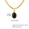 Vnox Natural Stone Pendant Necklace, Stainless Steel Blade Chain, Obsidian Tiger Eye Turquoise Lapis Stone Jewelry Gift for Men