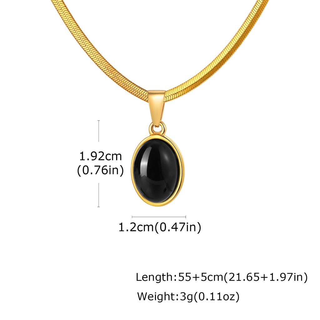 Vnox Natural Stone Pendant Necklace, Stainless Steel Blade Chain, Obsidian Tiger Eye Turquoise Lapis Stone Jewelry Gift for Men