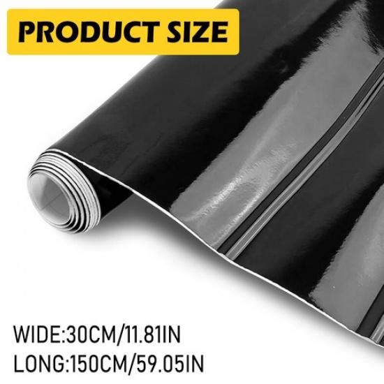 Gloss Black Vinyl Automotive Wrap Film Roll Car Wrap Stickers 59IN X 11.8IN