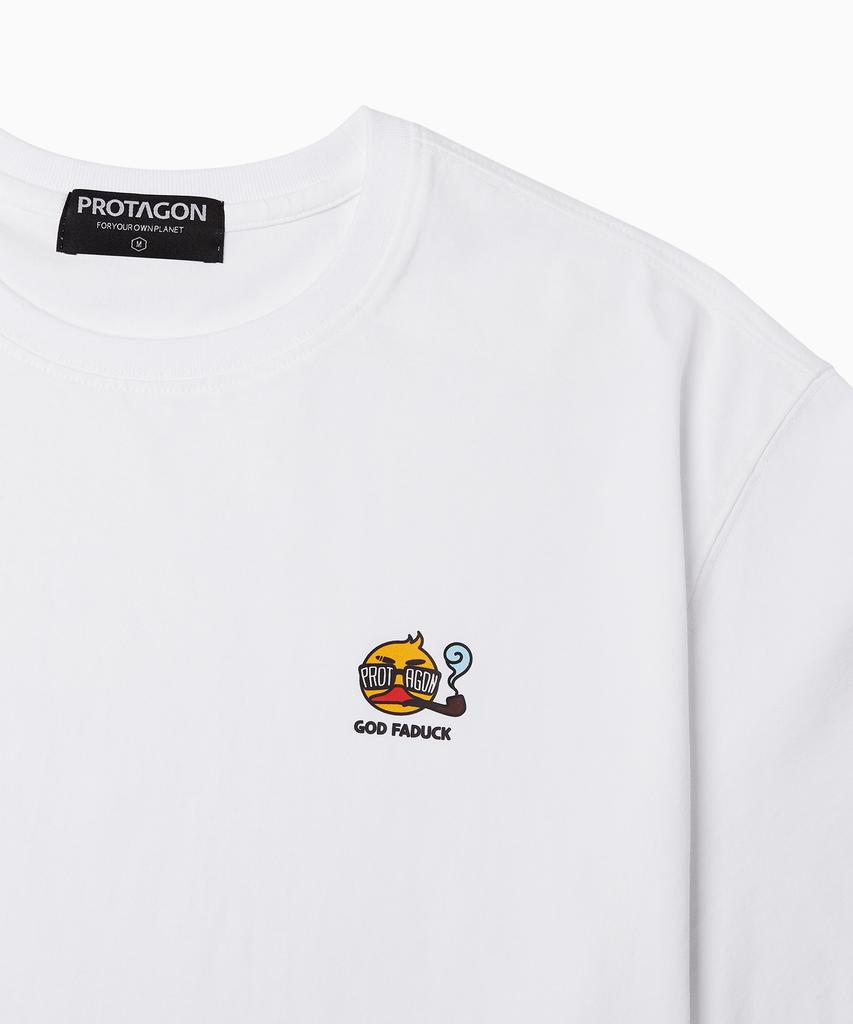 PROTAGON God Faduck Short-Sleeved Tee (White)