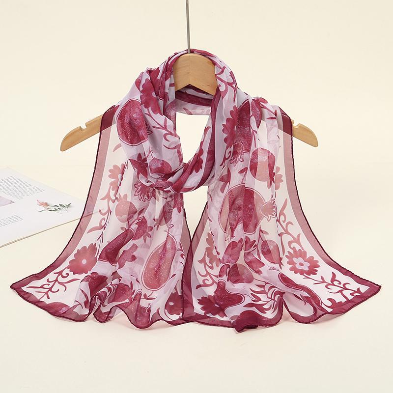 Fashion Luxury Print Design Women Silk Scarf Shawl Elegant Headscarf Hijabs Chiffon Muslim Wrap Scarves