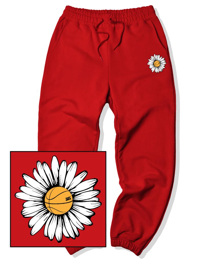 TRIPSHION Big Daisy Logo Jogger Sweatpants - Red