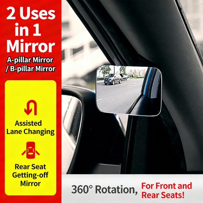Shatterproof ABS Frame Glass Convex Rearview Mirror For Enhanced Motorcycles Vehicle Visibility And Easy Installation