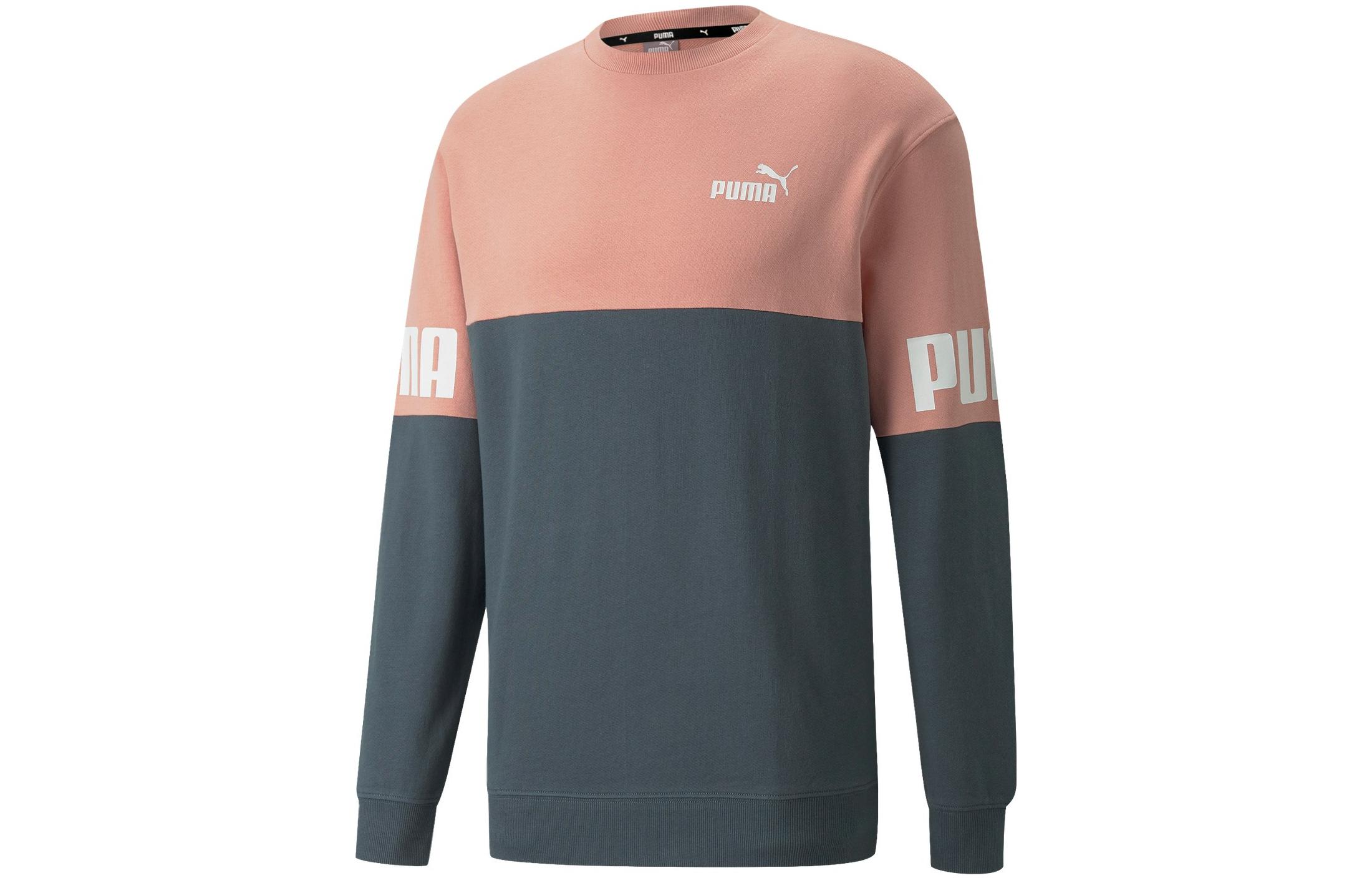 PUMA Sweatshirts Men s Gray Blue Rose Pink Crew Neck Moderate Regular 670935-42 XL