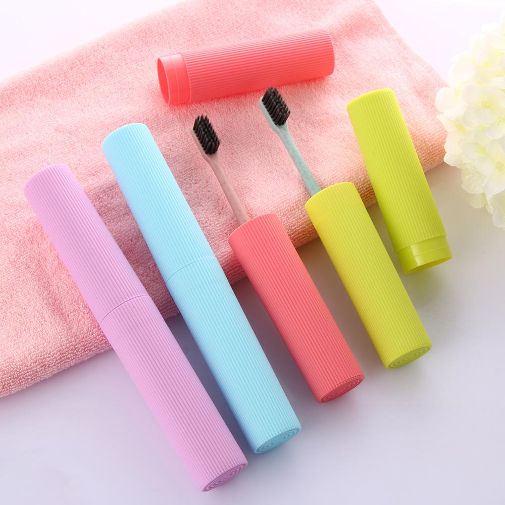 Container Organizer Travel Portable Plastic Storage Box Toothbrush Holder Cylinder Case