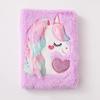Unicorn Heart Macaron Color Plush Diary: A5 Student Cartoon Planner with Wireless Binding