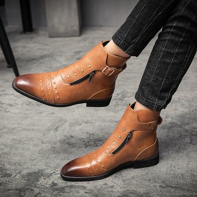 Stiefel Herren High Top Kurze Stiefel Europäische und Amerikanische Business Mode Chelsea Boots Herren Gesellschaftsstiefel Größen 38-46 Herren Stiefel