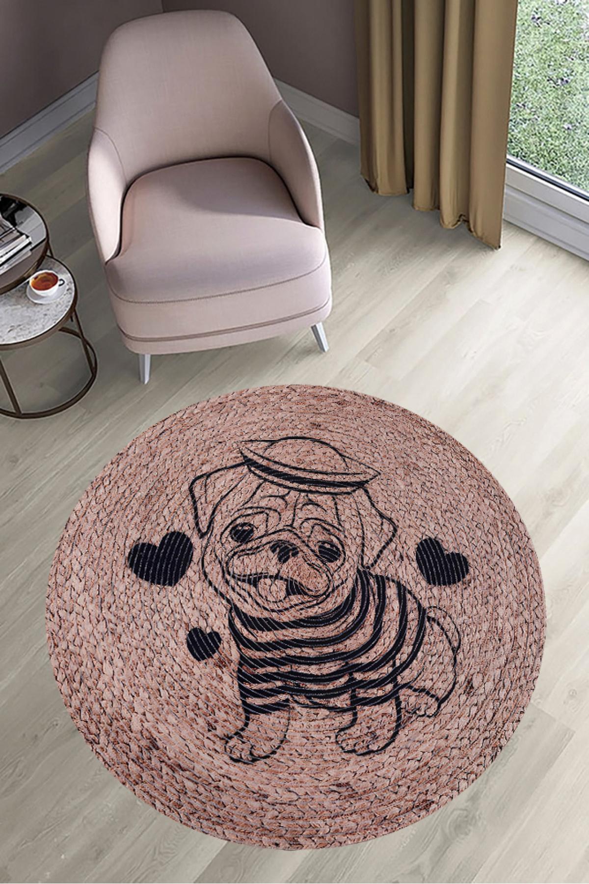 

MD-LİFE HOME Круглый ковер на нескользящем основании с цифровой печатью MD5409