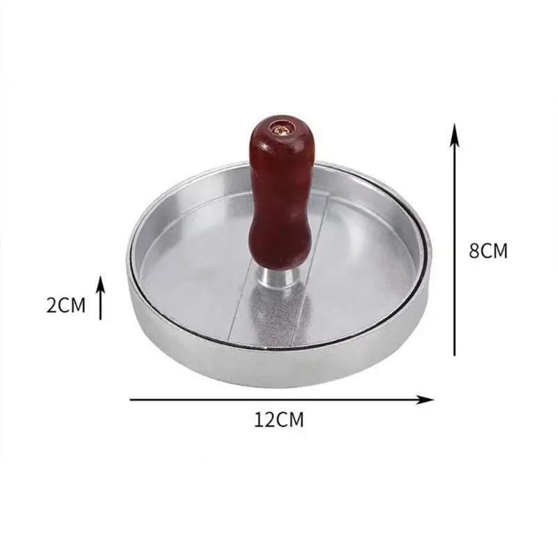 

Пресс для бургеров Форма для котлет из нержавеющей стали Пресс для гамбургеров Деревянная ручка Дом Кухня Пресс для мяса для бургеров Приготовление круглых