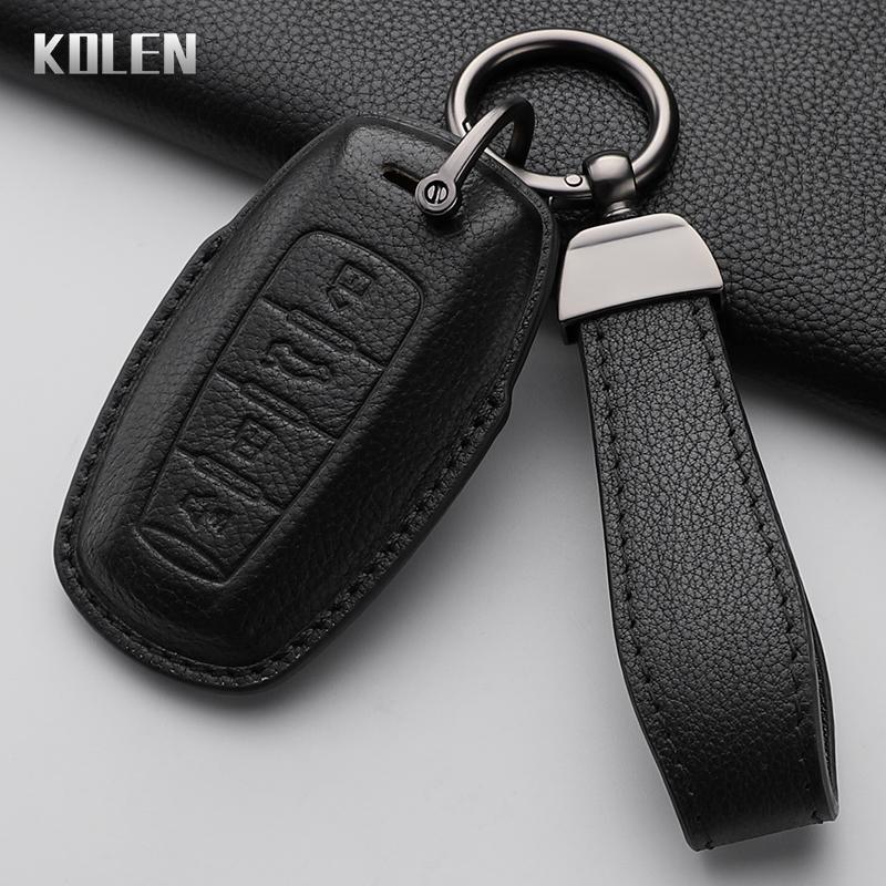 Leather Car Key Case Cover Shell For Great Wall Haval Jolion  H6 H7 H4 H9 F5 F7 F7X F7H H2S Gmw Dargo Protected Keychain Fob